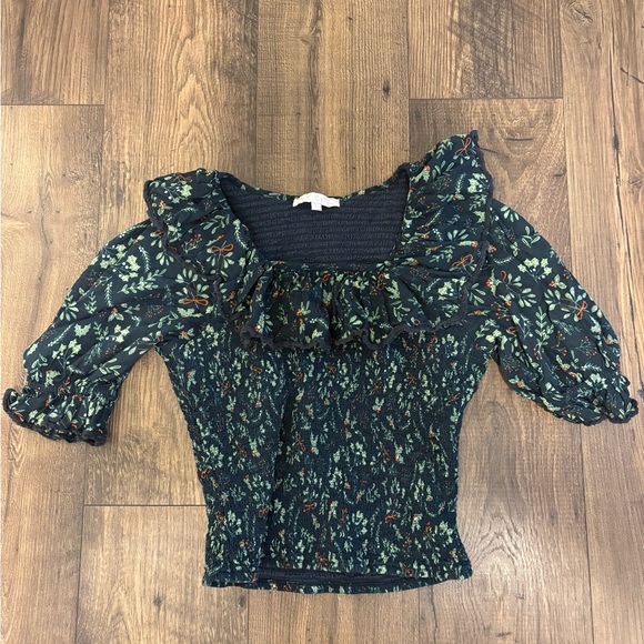 Ivy City Co. Green Holly Smocked Top - Picture 3 of 4